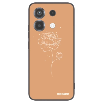 Picasee Xiaomi Poco X6 Hülle - Schwarzes Silikon - Peonies