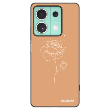 Picasee Xiaomi Redmi Note 13 5G Hülle - Schwarzes Silikon - Peonies