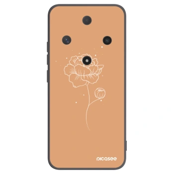Picasee Honor Magic6 Lite 5G Hülle - Schwarzes Silikon - Peonies
