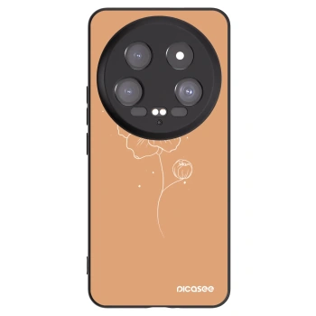 Picasee Xiaomi 14 Ultra Hülle - Schwarzes Silikon - Peonies