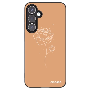 Picasee Samsung Galaxy A55 5G A556B Hülle - Schwarzes Silikon - Peonies