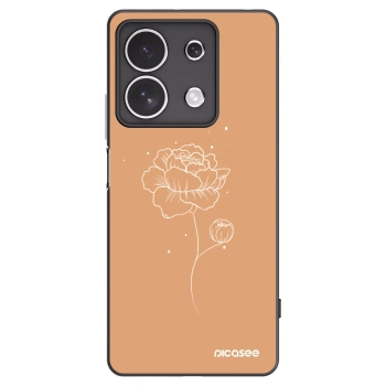 Picasee Xiaomi Redmi Note 13 4G Hülle - Schwarzes Silikon - Peonies