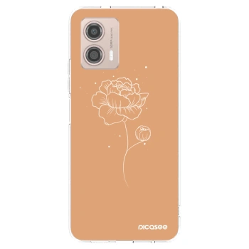 Picasee Motorola Moto G53 5G Hülle - Transparentes Silikon - Peonies