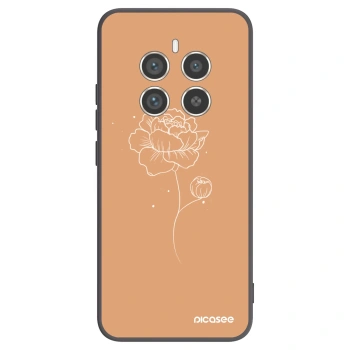 Picasee Realme 12 Pro 5G Hülle - Schwarzes Silikon - Peonies