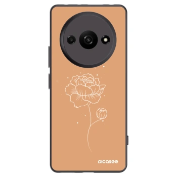 Picasee Xiaomi Redmi A3 Hülle - Schwarzes Silikon - Peonies