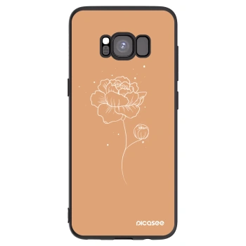 Picasee Samsung Galaxy S8 G950F Hülle - Schwarzes Silikon - Peonies
