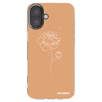 Picasee Apple iPhone 16 Plus Hülle - Transparentes Silikon - Peonies