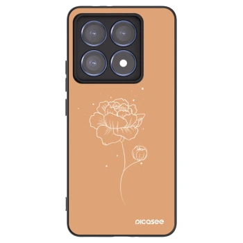 Picasee Xiaomi 14T Pro Hülle - Schwarzes Silikon - Peonies