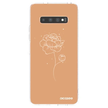 Picasee Samsung Galaxy S10 Plus G975 Hülle - Transparentes Silikon - Peonies