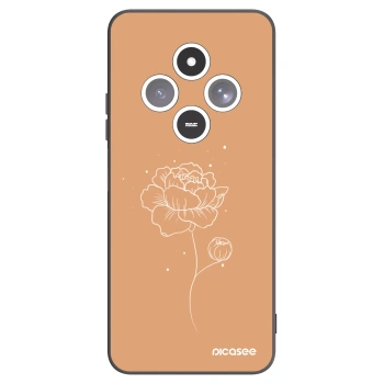 Picasee Xiaomi Redmi 14C Hülle - Schwarzes Silikon - Peonies