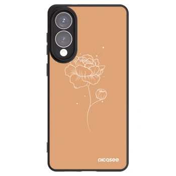 Picasee Samsung Galaxy S25 Edge 5G Hülle - Schwarzes Silikon - Peonies