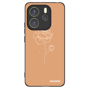 Picasee Xiaomi Redmi Note 14 4G Hülle - Schwarzes Silikon - Peonies