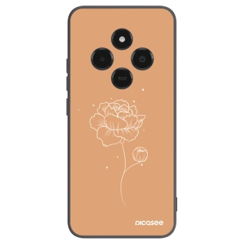 Picasee Xiaomi Poco C75 Hülle - Schwarzes Silikon - Peonies