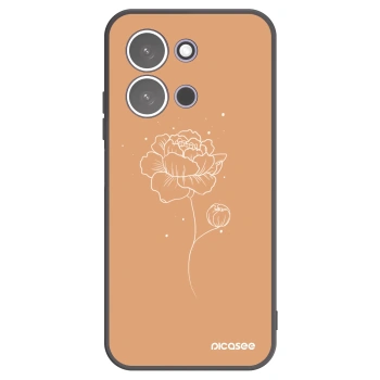 Picasee Xiaomi Redmi 15C 5G Hülle - Schwarzes Silikon - Peonies
