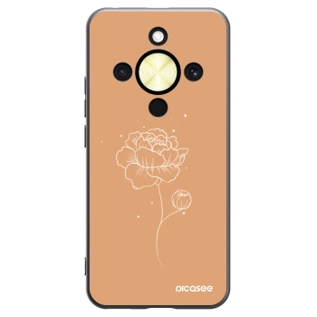 Picasee Honor Magic8 Lite 5G Hülle - Schwarzes Silikon - Peonies