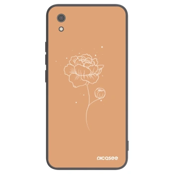 Picasee Xiaomi Redmi 7A Hülle - Schwarzes Silikon - Peonies