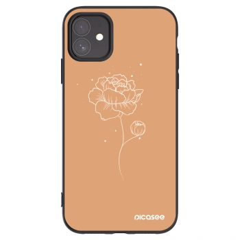 Picasee Apple iPhone 11 Hülle - Schwarzes Silikon - Peonies