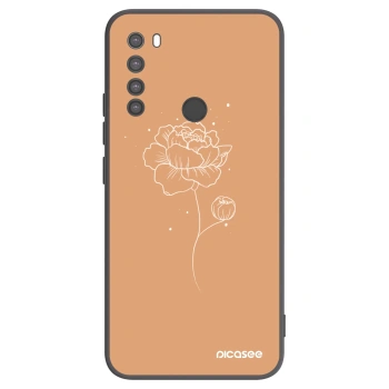 Picasee Xiaomi Redmi Note 8 Hülle - Schwarzes Silikon - Peonies