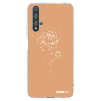 Picasee Huawei Nova 5T Hülle - Transparentes Silikon - Peonies