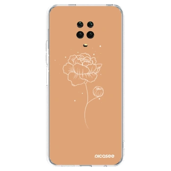 Picasee Xiaomi Redmi Note 9S Hülle - Transparentes Silikon - Peonies