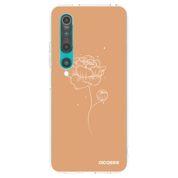 Picasee Xiaomi Mi 10 Hülle - Transparentes Silikon - Peonies