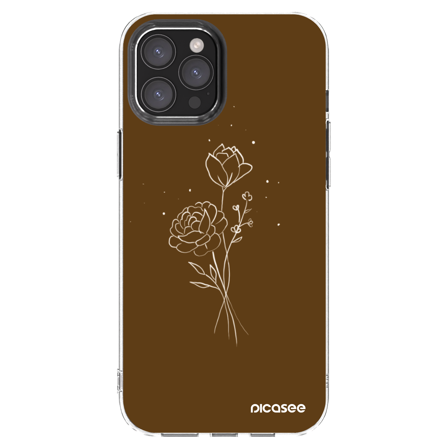 Picasee Apple iPhone 12 Pro Max Hülle - Transparentes Silikon - Brown flowers