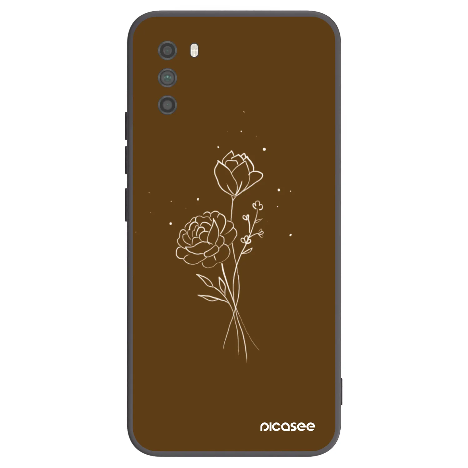 Picasee Xiaomi Poco M3 Hülle - Schwarzes Silikon - Brown flowers