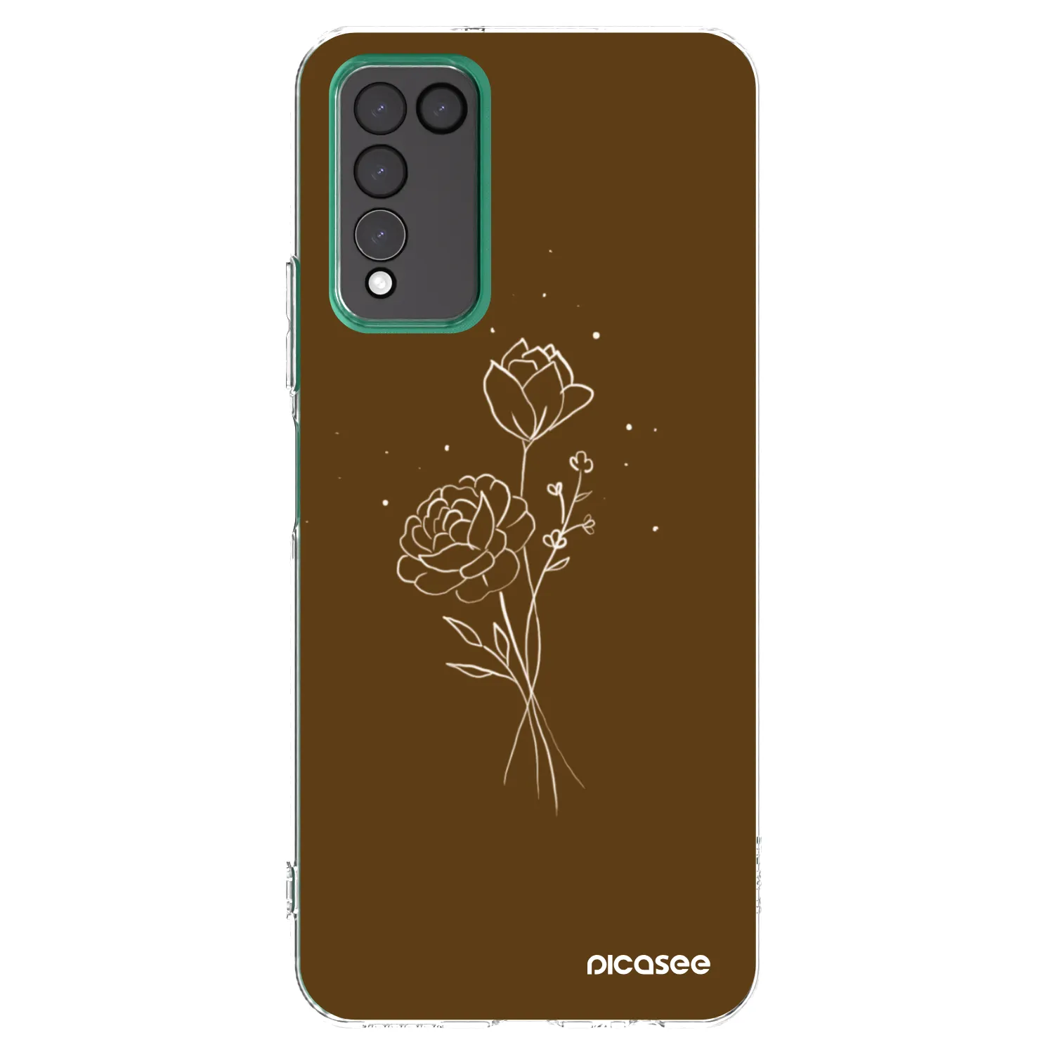 Picasee Honor 10X Lite Hülle - Transparentes Silikon - Brown flowers