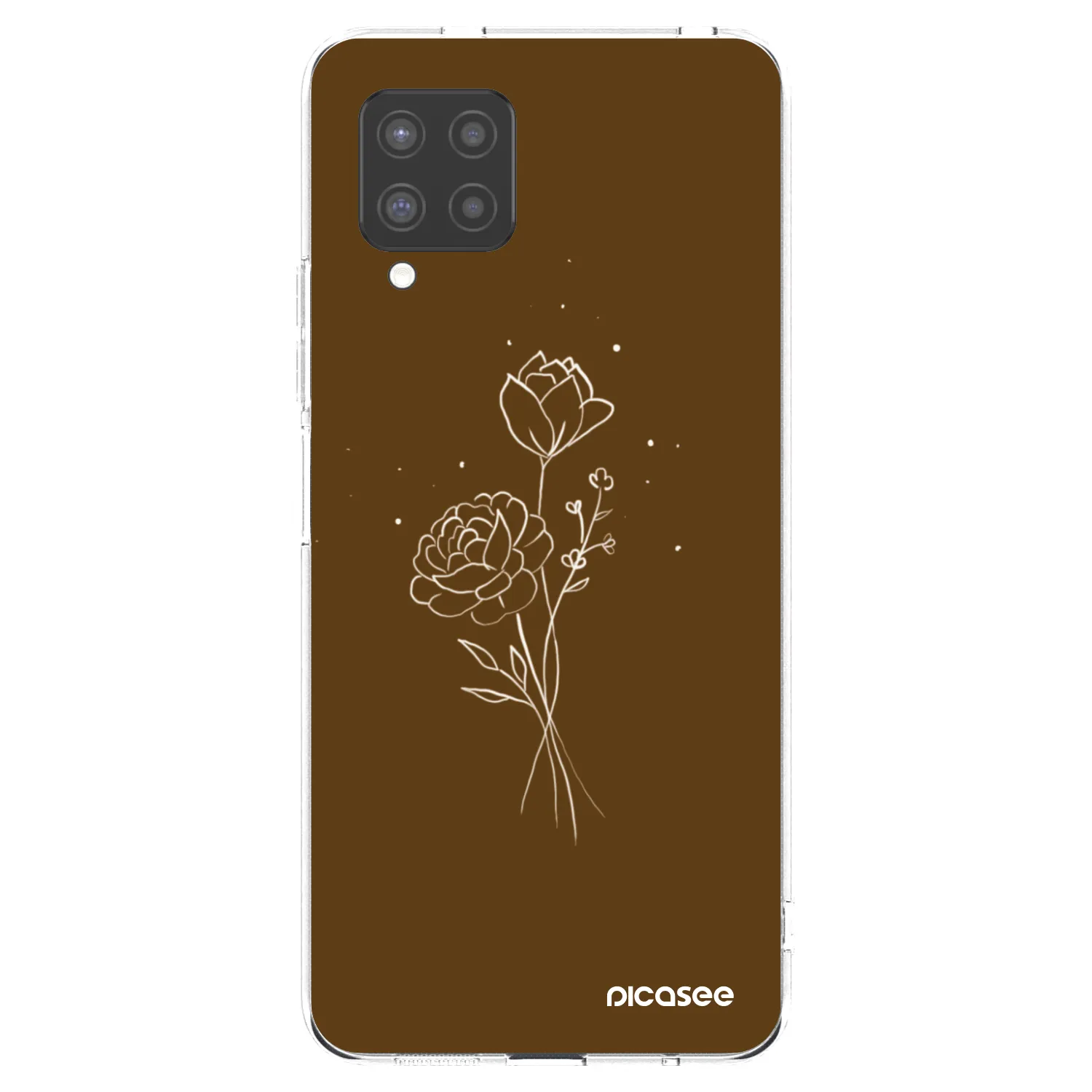 Picasee Samsung Galaxy A42 A426B Hülle - Transparentes Silikon - Brown flowers