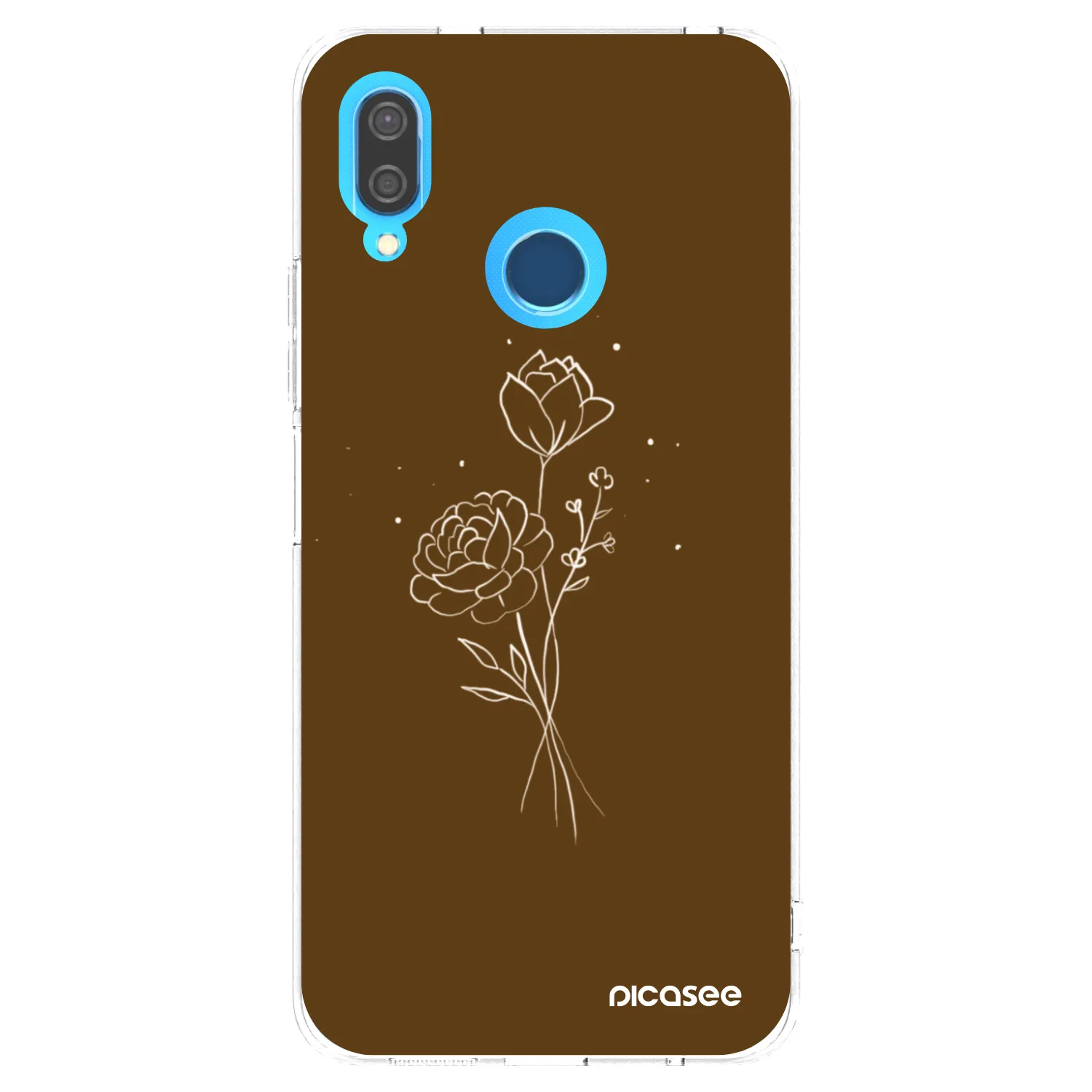 Picasee Huawei P20 Lite Hülle - Transparentes Silikon - Brown flowers