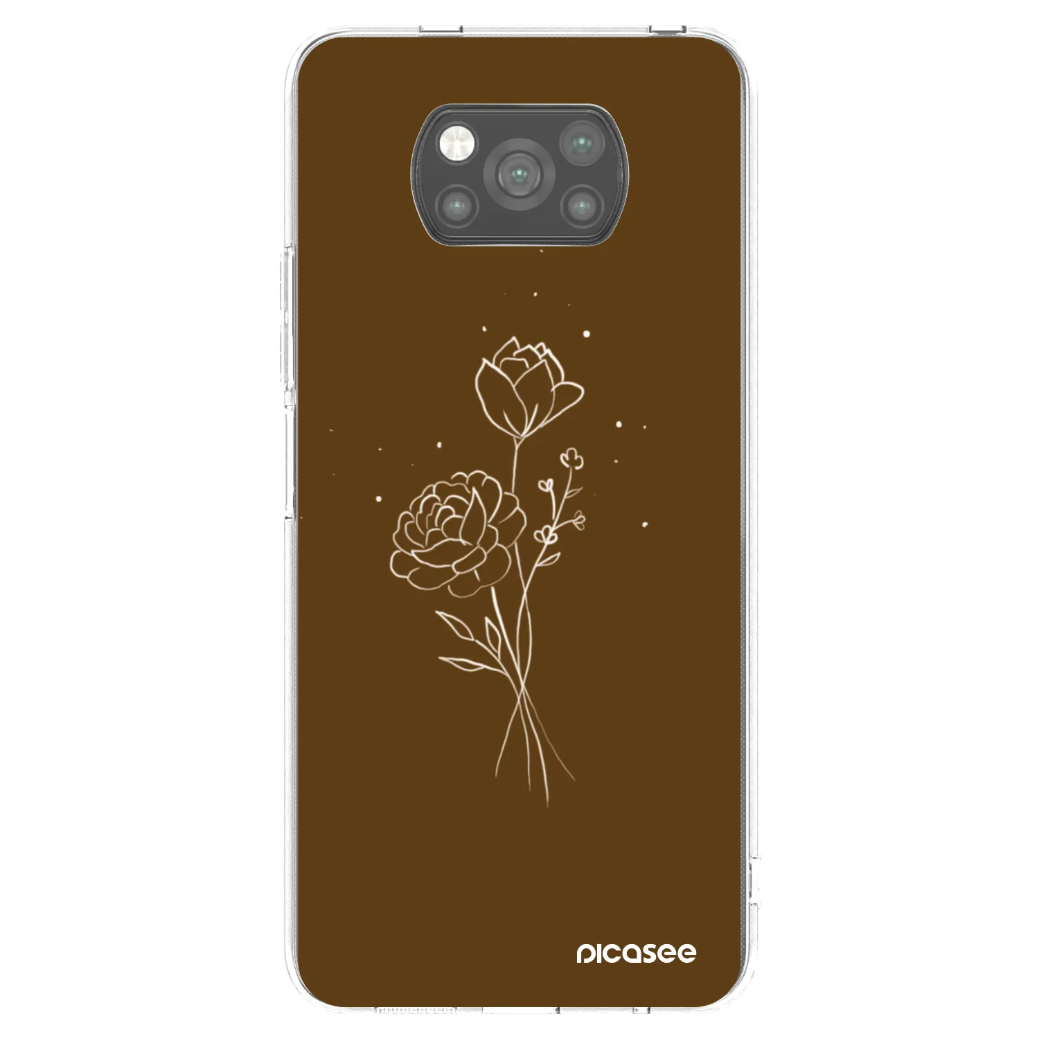 Picasee Xiaomi Poco X3 Pro Hülle - Schwarzes Silikon - Brown flowers