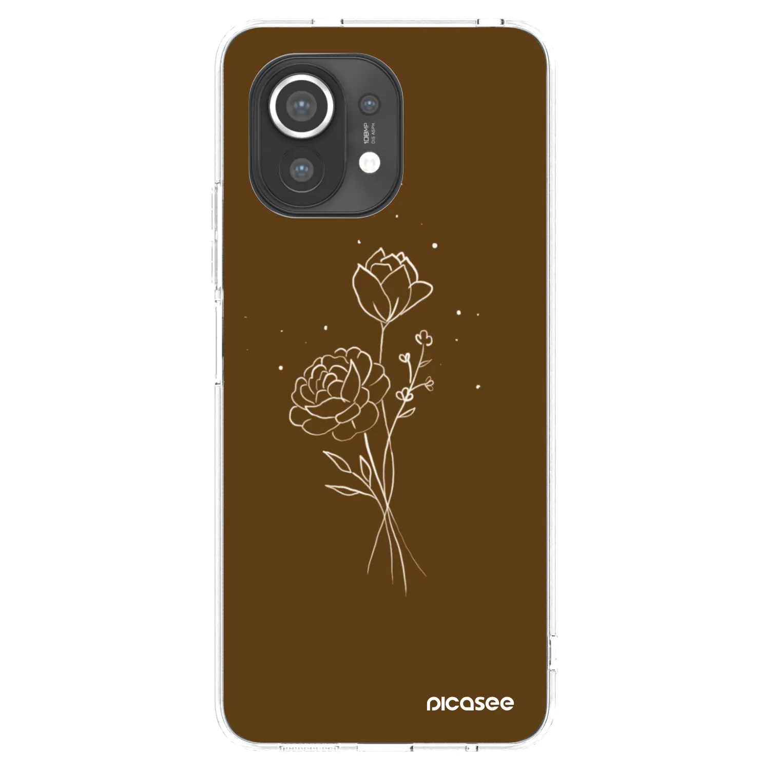 Picasee Xiaomi Mi 11 Hülle - Transparentes Silikon - Brown flowers
