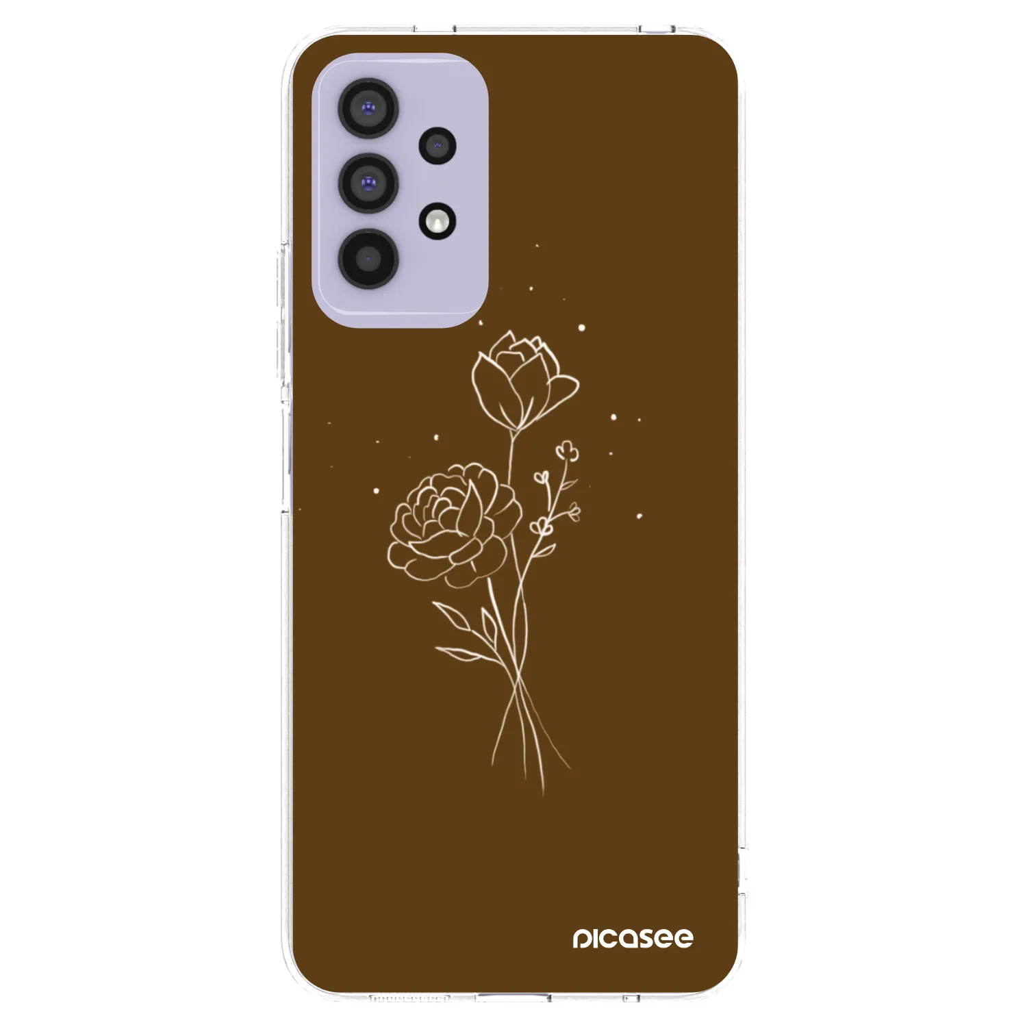 Picasee Samsung Galaxy A32 4G SM-A325F Hülle - Transparentes Silikon - Brown flowers