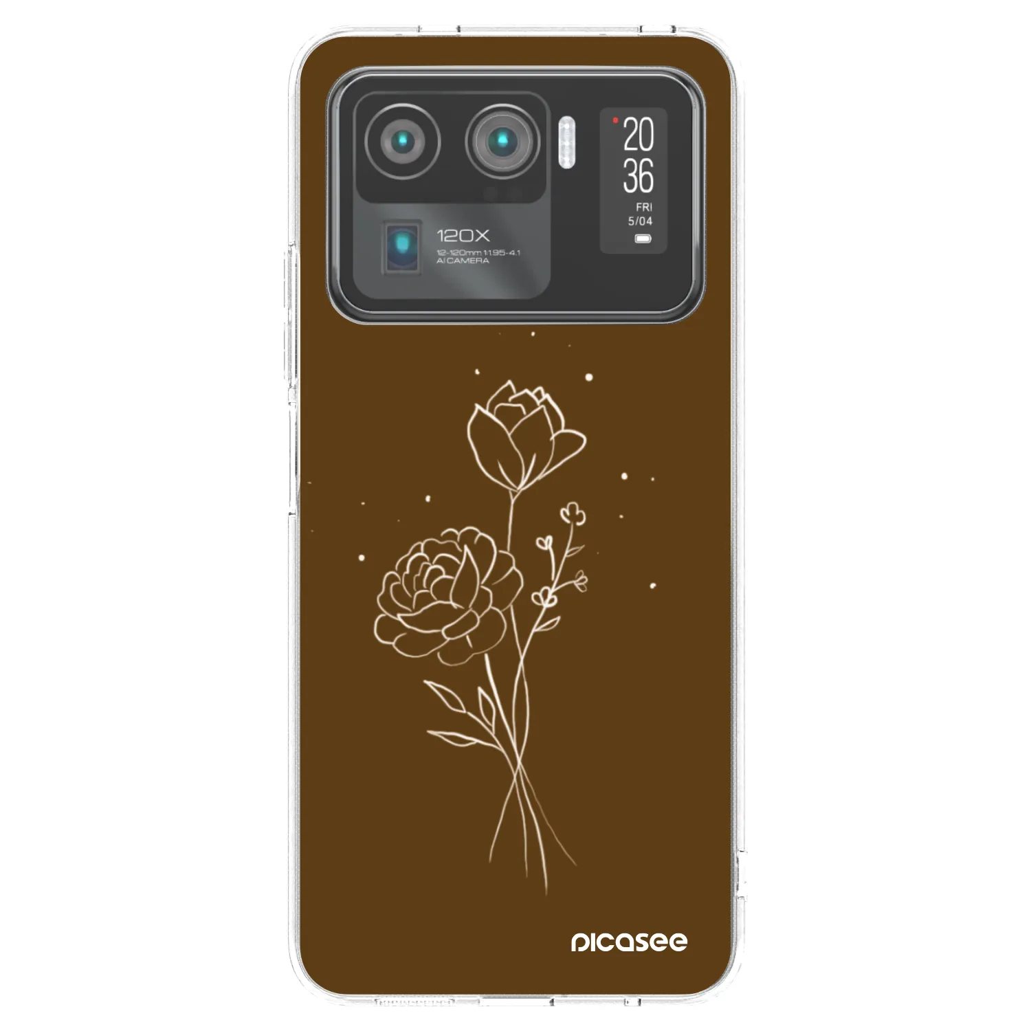 Picasee Xiaomi Mi 11 Ultra Hülle - Transparentes Silikon - Brown flowers
