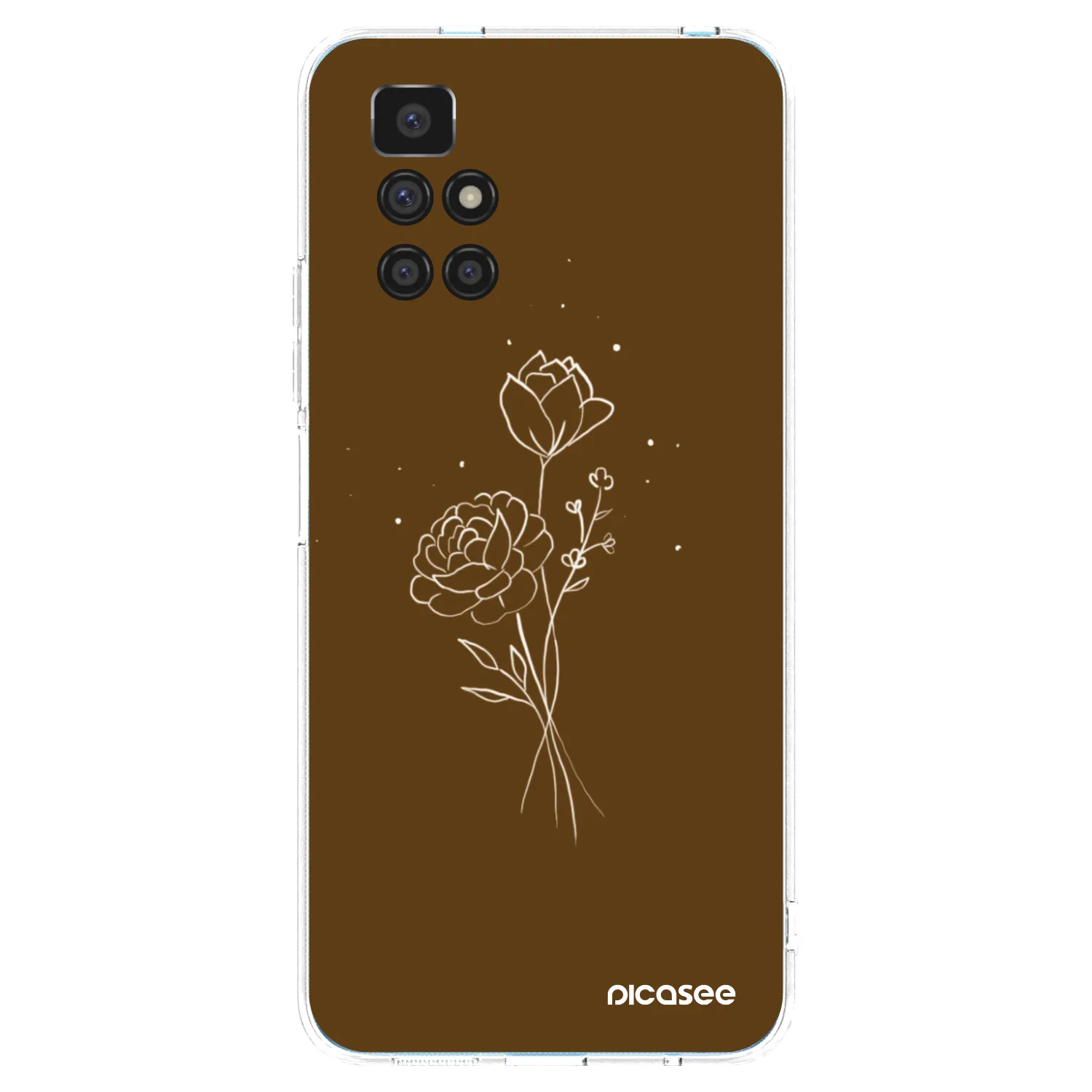 Picasee Xiaomi Redmi 10 Hülle - Transparentes Silikon - Brown flowers