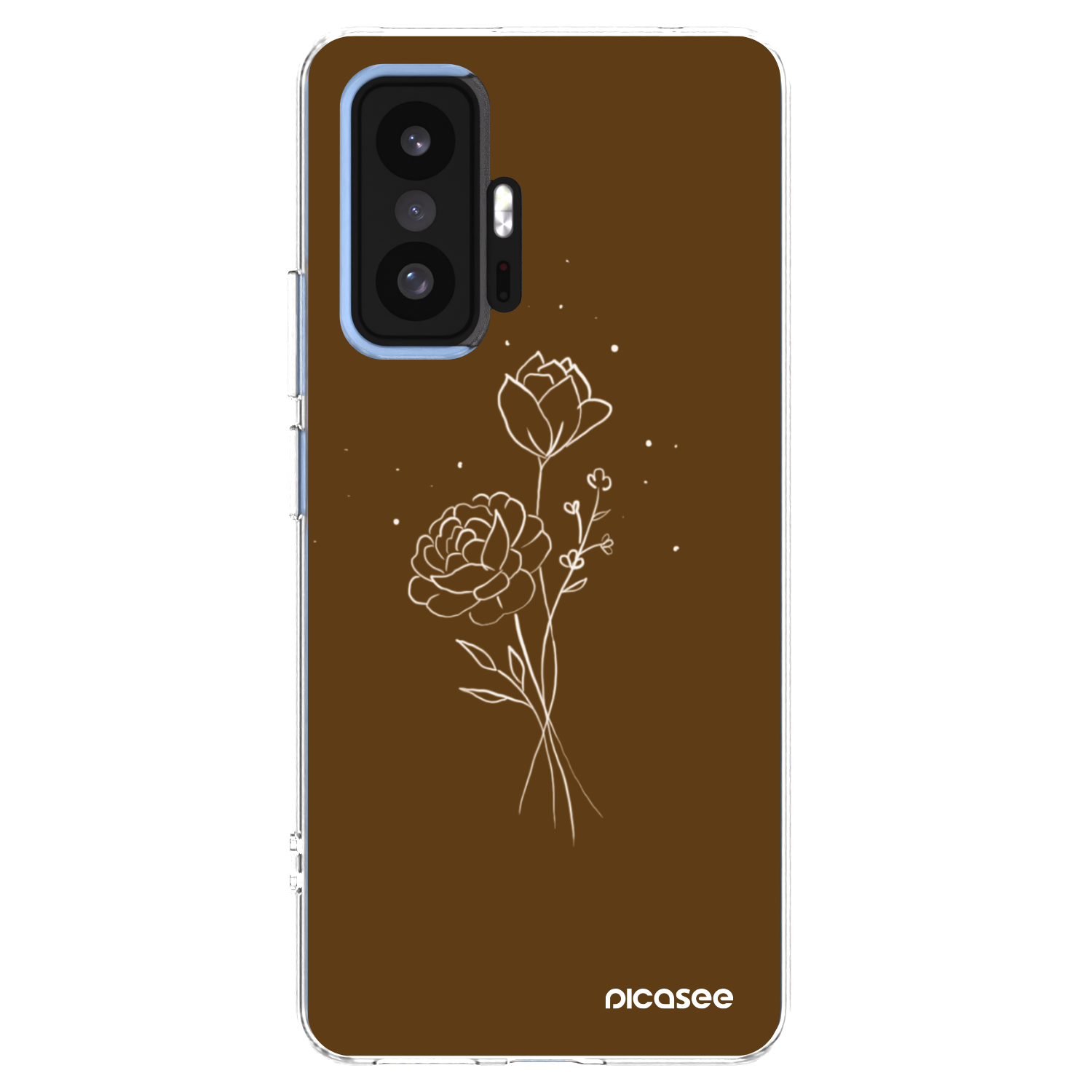 Picasee Xiaomi 11T Hülle - Transparentes Silikon - Brown flowers