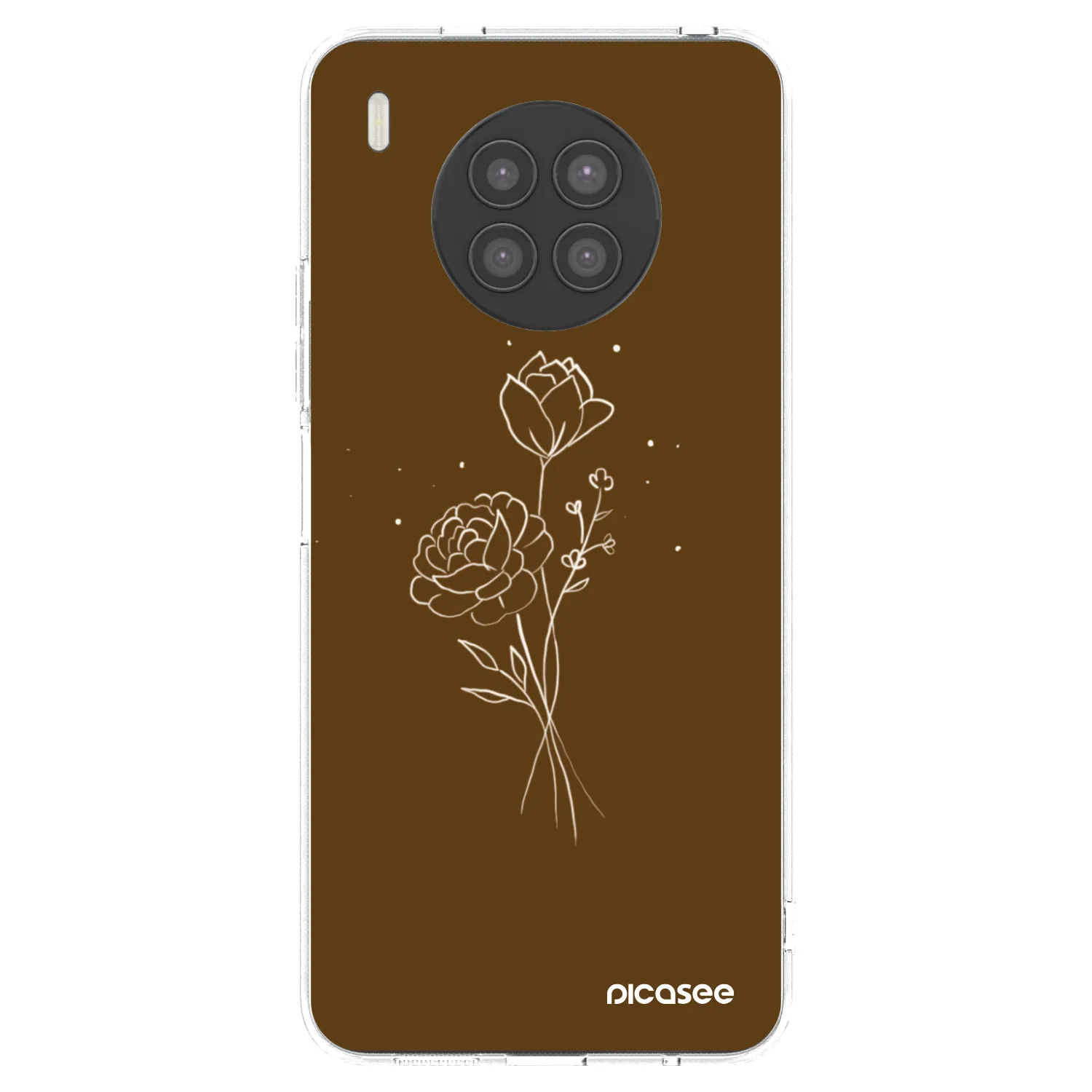 Picasee Huawei Nova 8i Hülle - Transparentes Silikon - Brown flowers