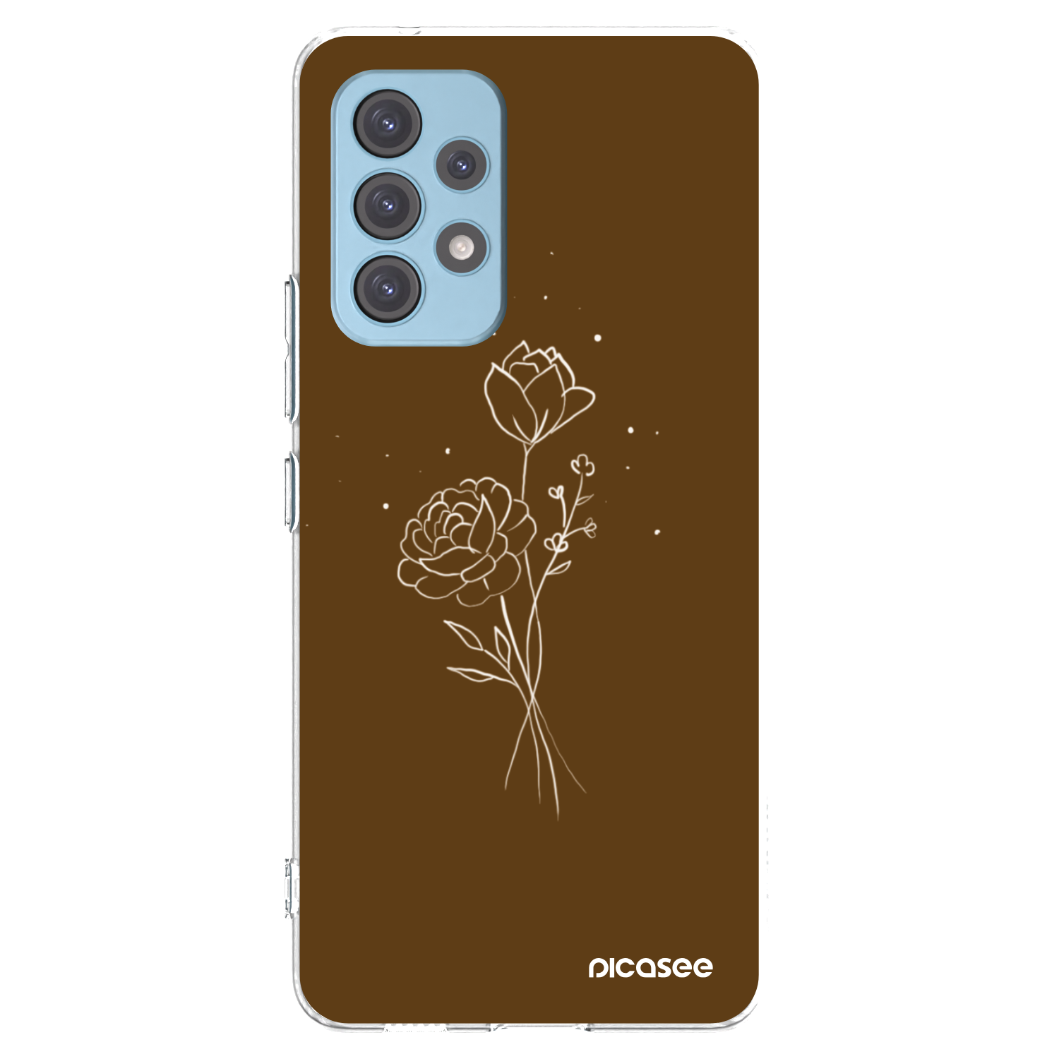 Picasee Samsung Galaxy A53 5G A536 Hülle - Transparentes Silikon - Brown flowers
