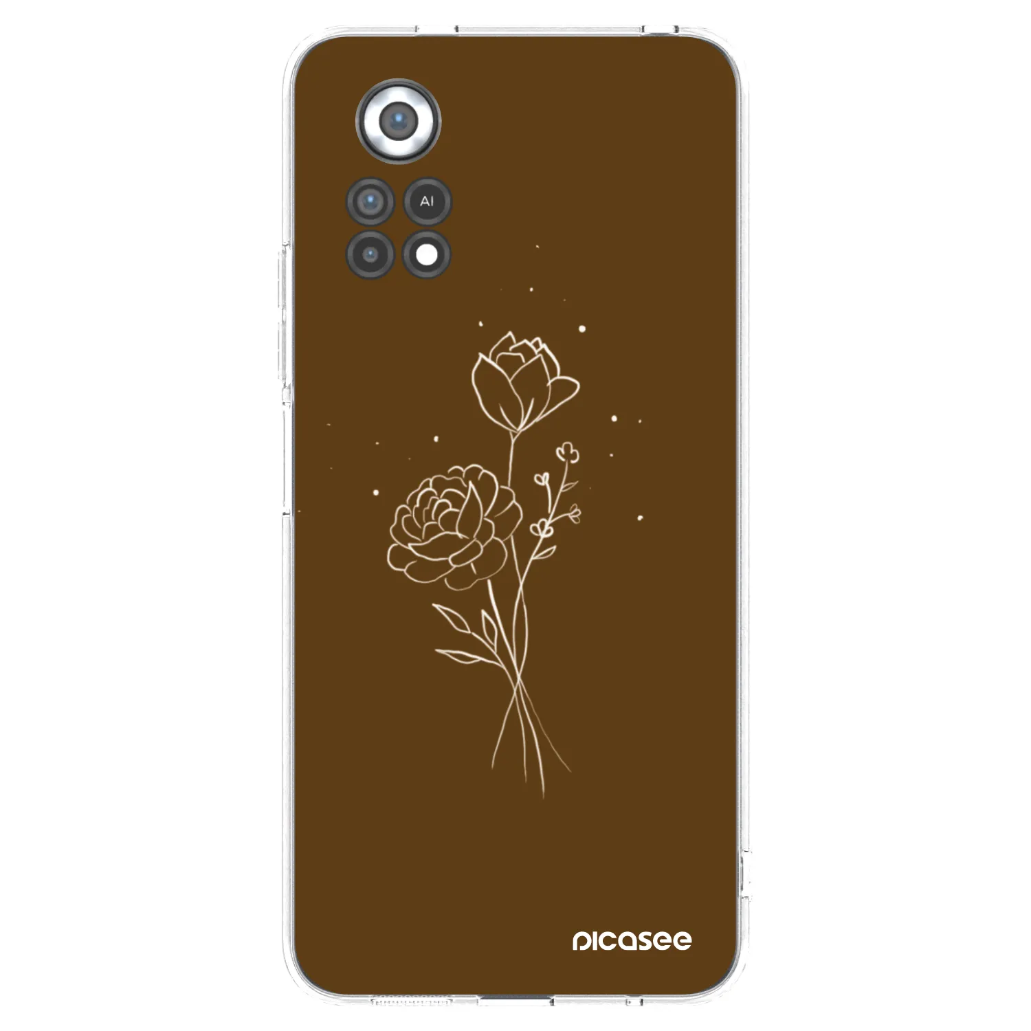 Picasee Xiaomi Poco X4 Pro 5G Hülle - Transparentes Silikon - Brown flowers