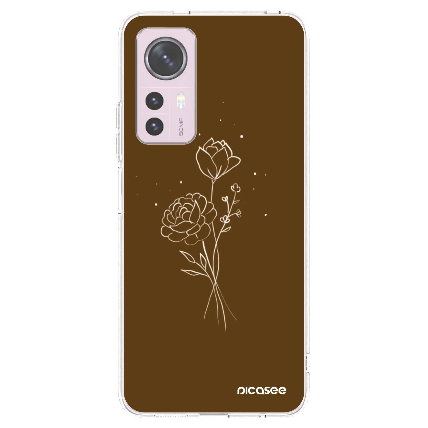 Picasee Xiaomi 12 Hülle - Transparentes Silikon - Brown flowers