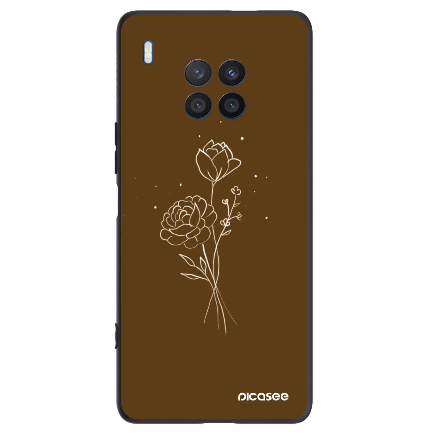 Picasee Honor 50 Lite Hülle - Schwarzes Silikon - Brown flowers