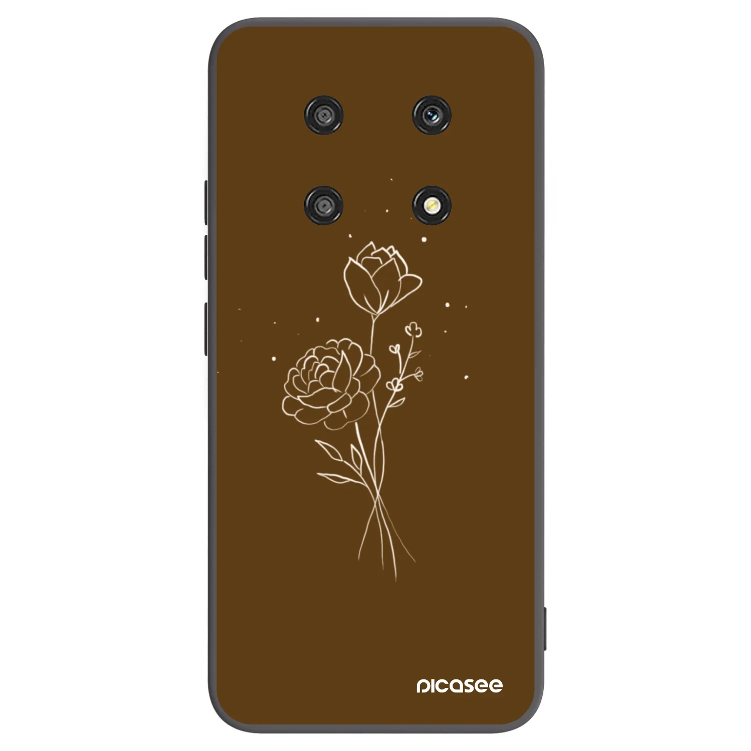 Picasee Honor Magic4 Lite 5G Hülle - Schwarzes Silikon - Brown flowers
