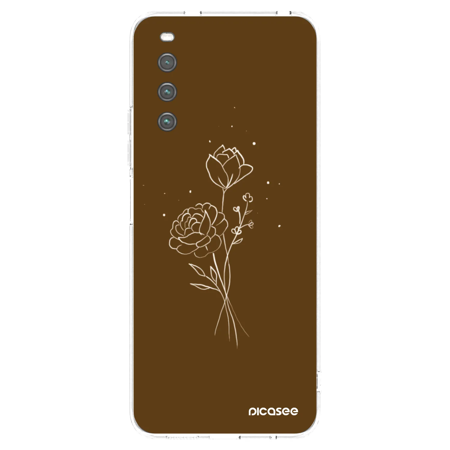 Picasee Sony Xperia 10 IV 5G Hülle - Transparentes Silikon - Brown flowers