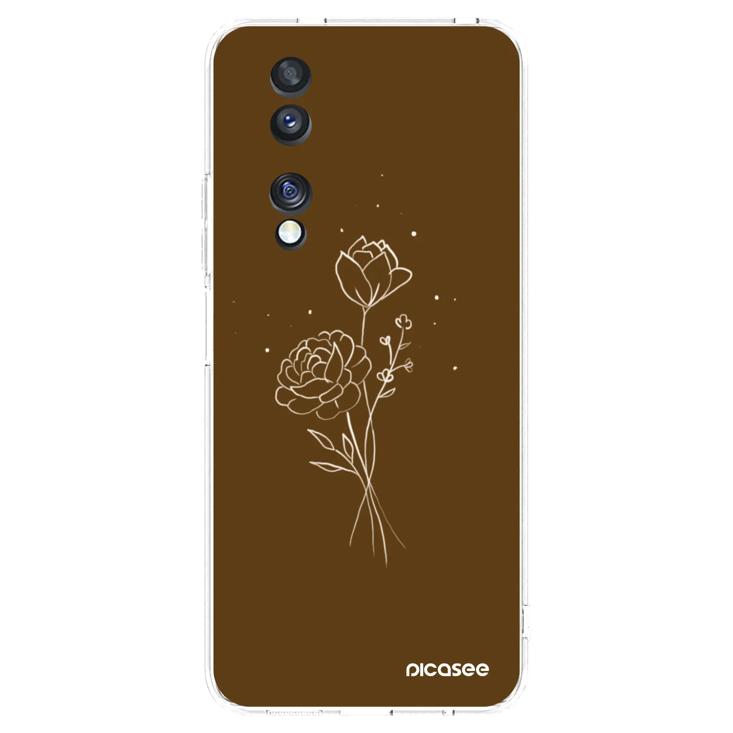 Picasee Honor 70 Hülle - Transparentes Silikon - Brown flowers