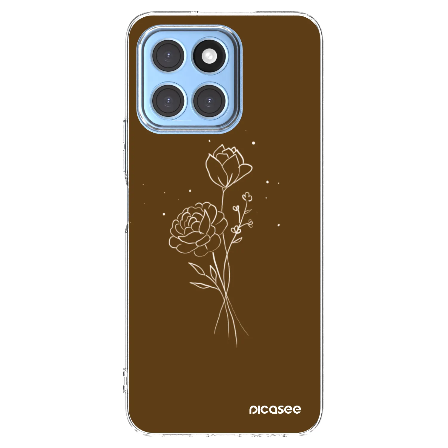 Picasee Honor X6 Hülle - Transparentes Silikon - Brown flowers