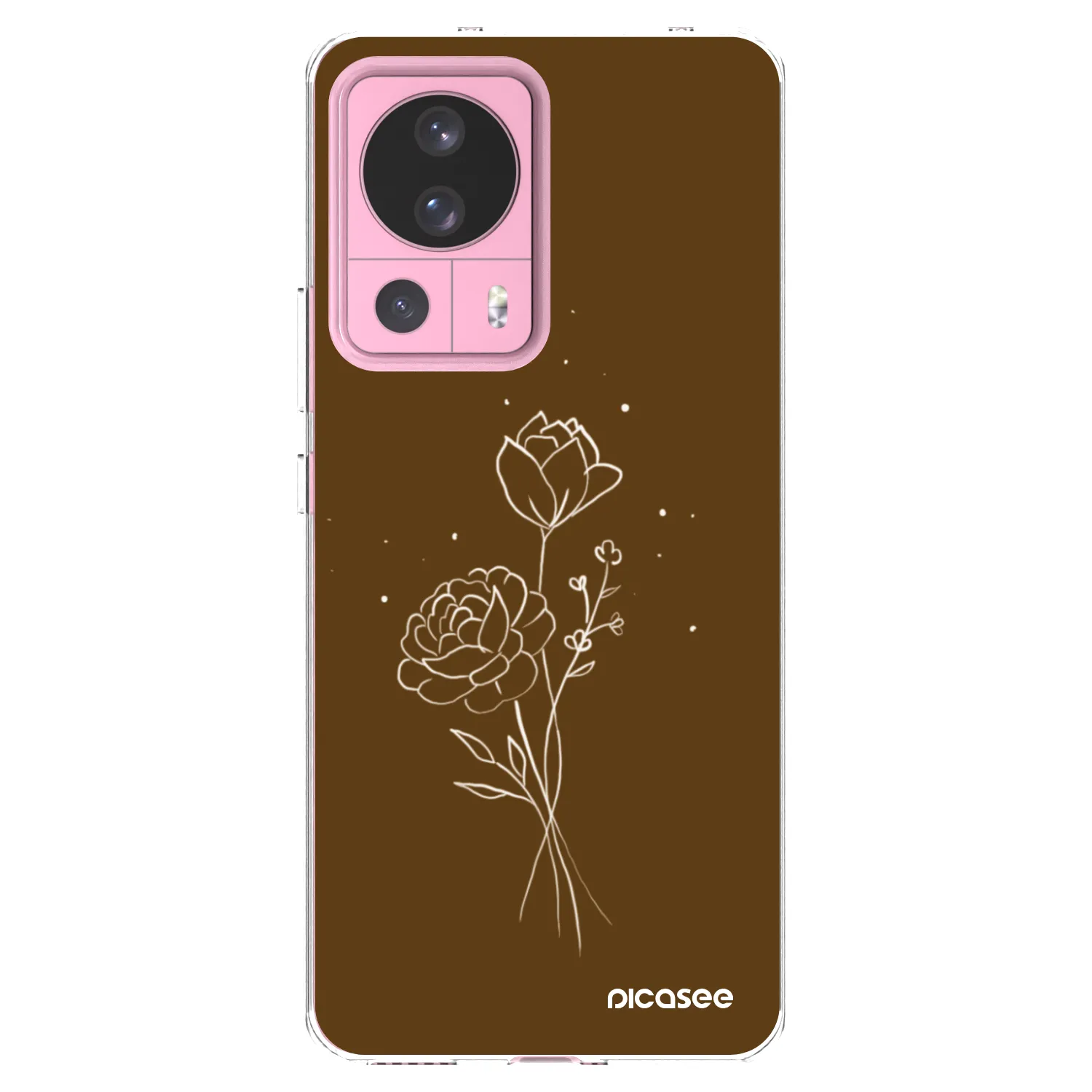 Picasee Xiaomi 13 Lite Hülle - Transparentes Silikon - Brown flowers