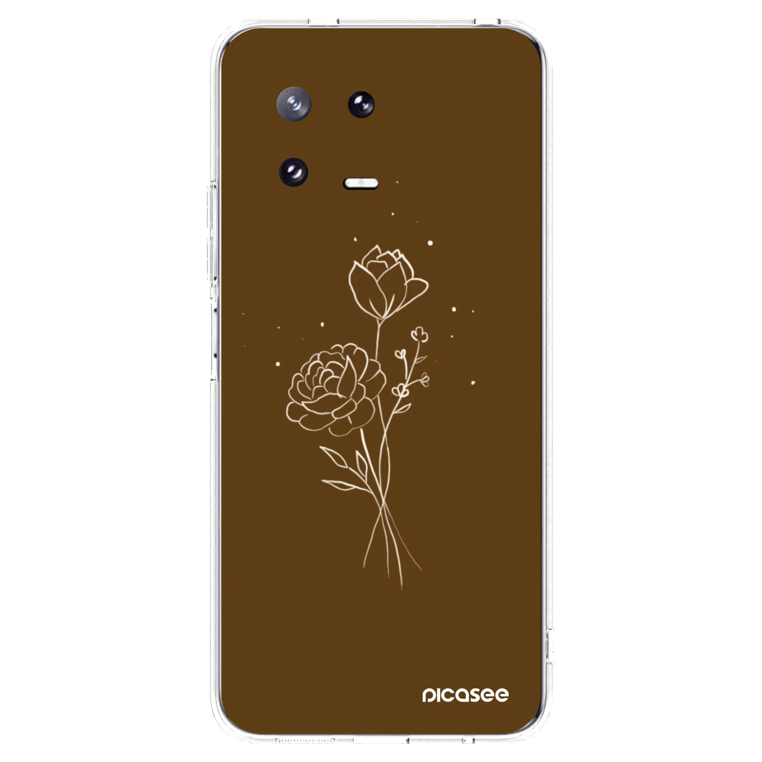 Picasee Xiaomi 13 Pro Hülle - Transparentes Silikon - Brown flowers