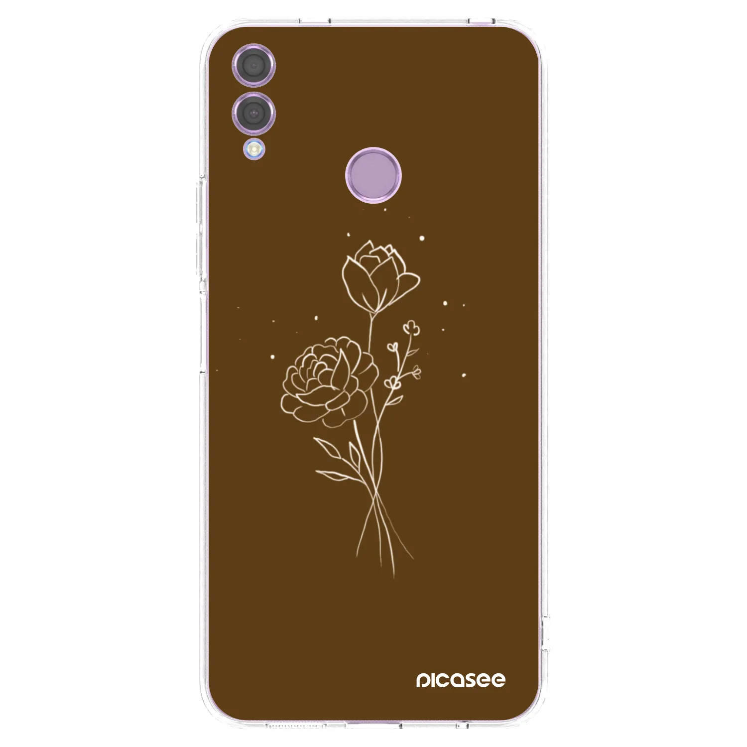 Picasee Honor 8X Hülle - Transparentes Silikon - Brown flowers