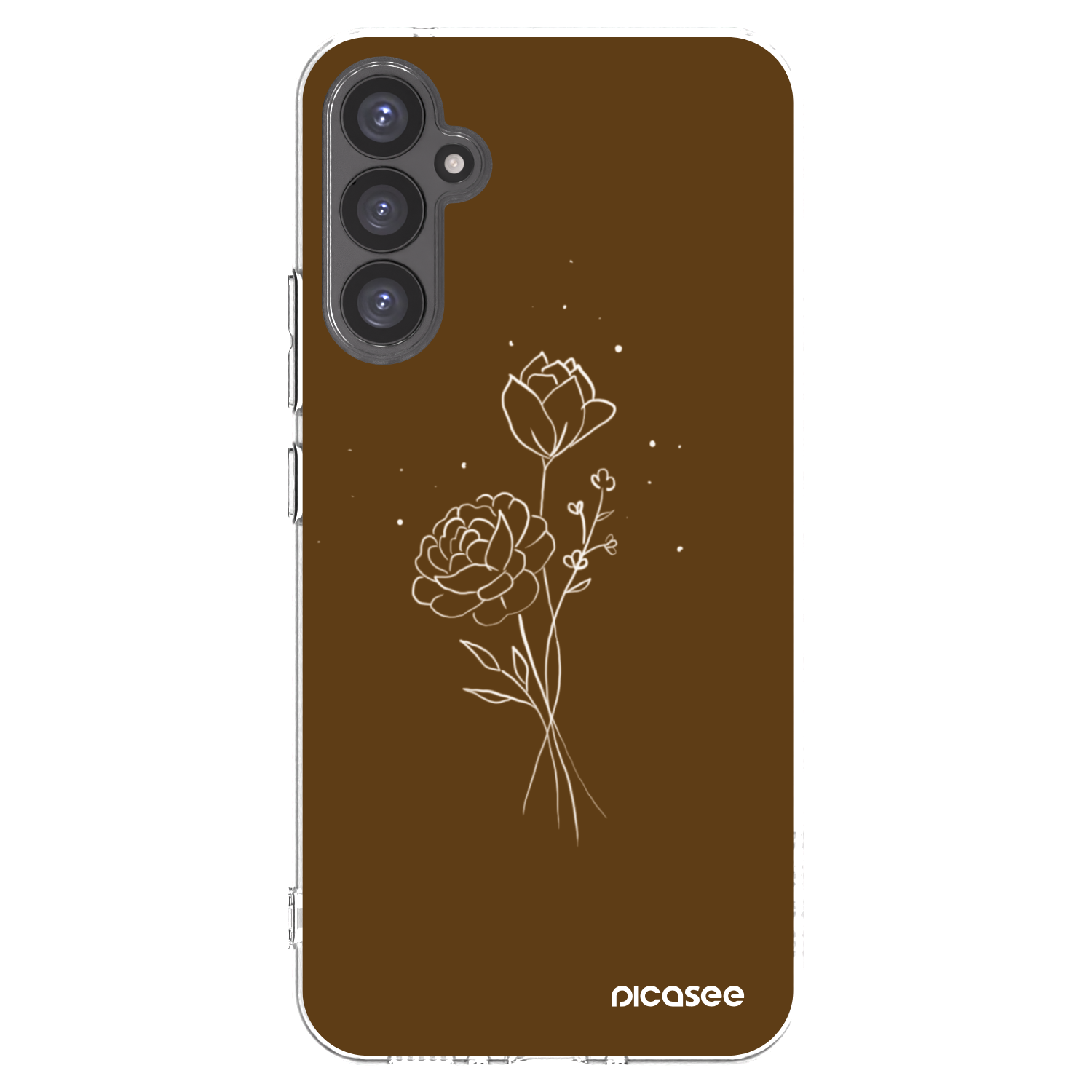 Picasee Samsung Galaxy A34 5G A346B Hülle - Transparentes Silikon - Brown flowers