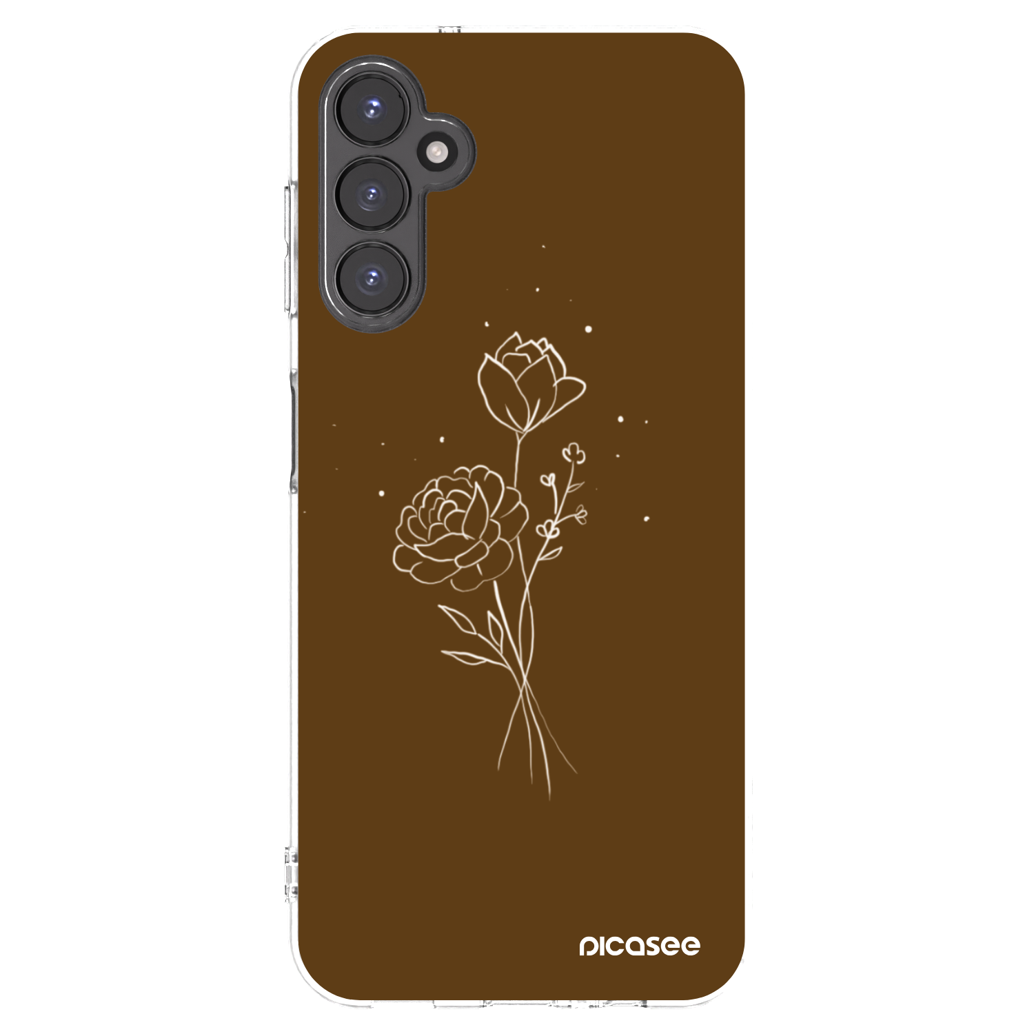 Picasee Samsung Galaxy A14 5G A146P Hülle - Transparentes Silikon - Brown flowers